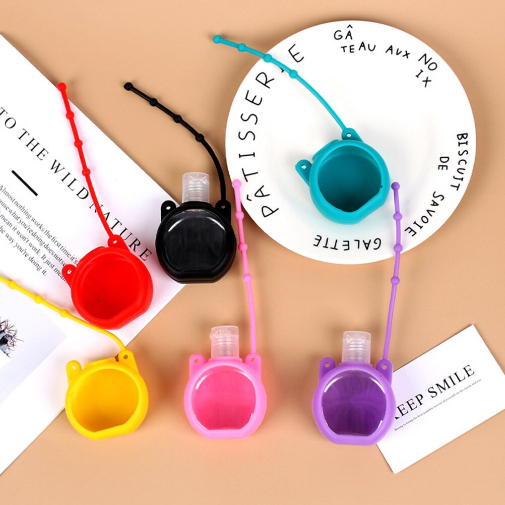 10 stk mini desinfektionsgel holder genopfyldelig håndgel dispenser med nøglering mini desinfektionsholder til børneskole