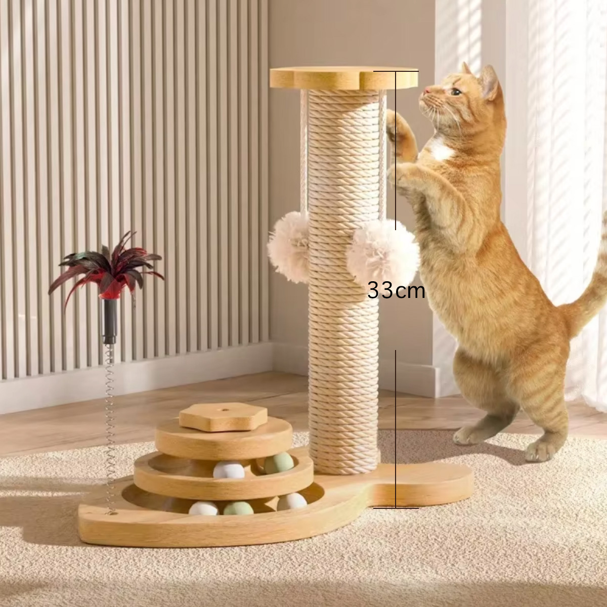 Toy Wear-Resistant Universal Scratching Board Vertical Grinding Claw Column Integrated Multi-Layer: GRAY