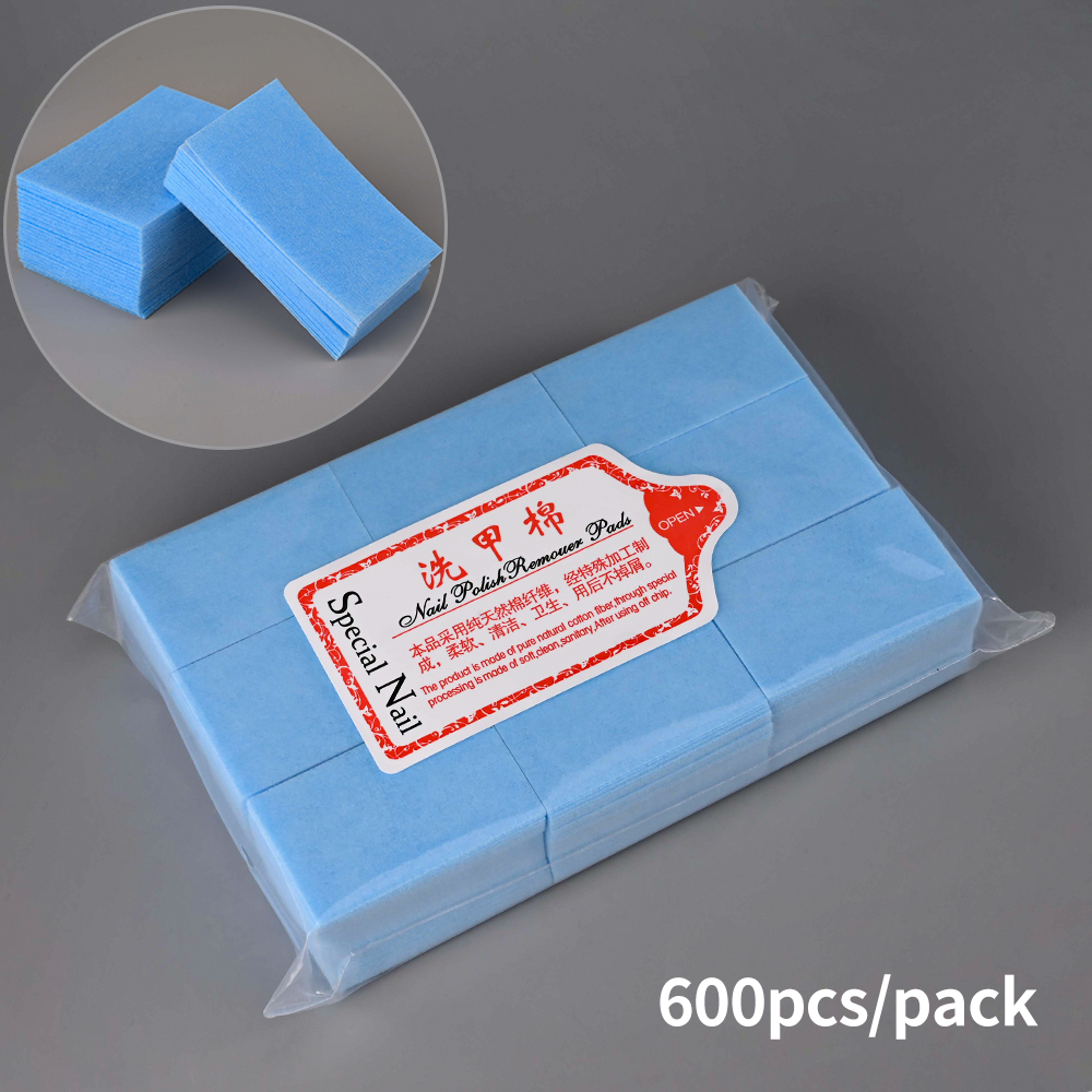 100/500/600/1000 Uds almohadillas de algodón profesionales sin pelusa 100% almohadillas de Gel para manicura toallitas limpiadoras sin pelusa herramientas de limpieza de uñas: Amarillo