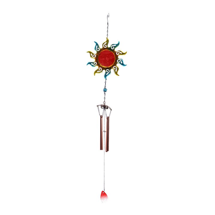 1pc sol vindspel smidesjärn glas eldklot ornament trädgård balkong hänge vindspel rörklockor heminredning: Zy000034- redtube