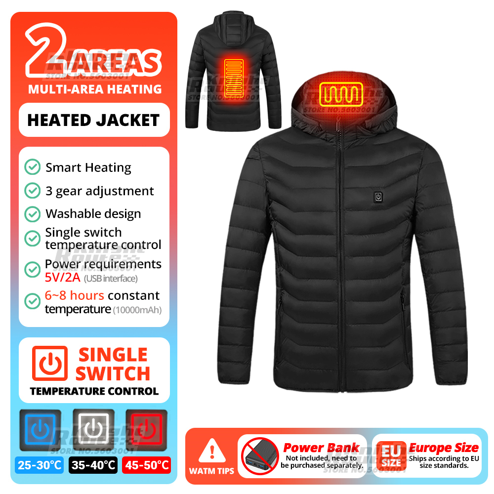 21 Bereiche beheizte Jacke Winter Herren Damen Motorradjacke USB elektrische Heizjacke beheizte Weste Moto Thermokleidung Mantel: dunkel Grau / XXXS