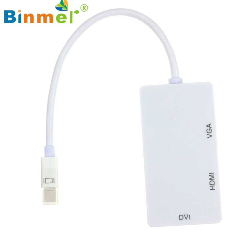 Binmer DisplayPort Thunderbolt naar DVI VGA HDMI Adapter 3 in1 voor MacBook iMac September 12