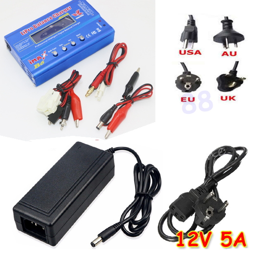 IMAX B6 Digitale RC Lipo NiMh Akku Gleichgewicht Ladegerät + AC Energie 12v 5A Adapter Tropfen: B6 S Tamiya und adap