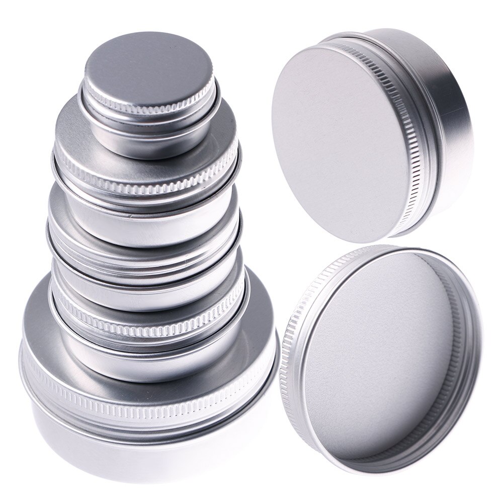 5ML-250ML Small Tin Packing box Refillable Containers Aluminum Cosmetic Storage Jars Cosmetic Screw Top Sample Containers