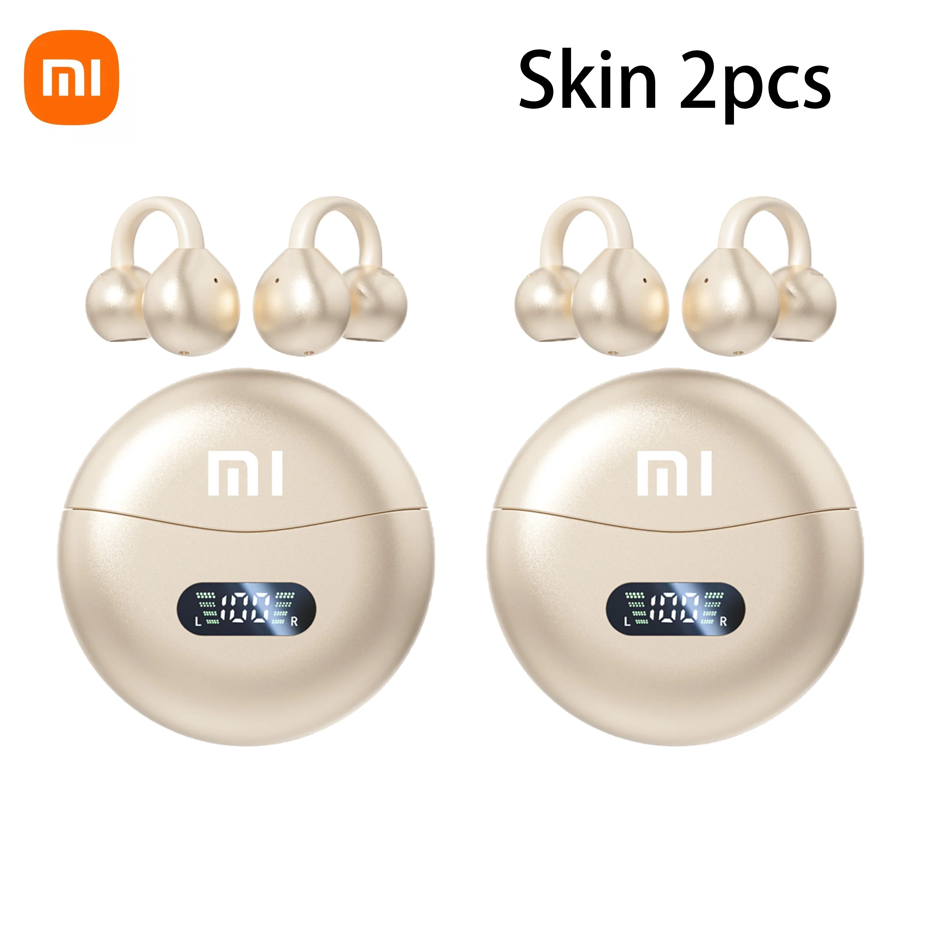 Xiaomi sem fio condução óssea alta fidelidade bluetooth 5.4 fones de ouvido clipe no ouvido com microfone display digital à prova dwaterproof água esporte: Verde exército