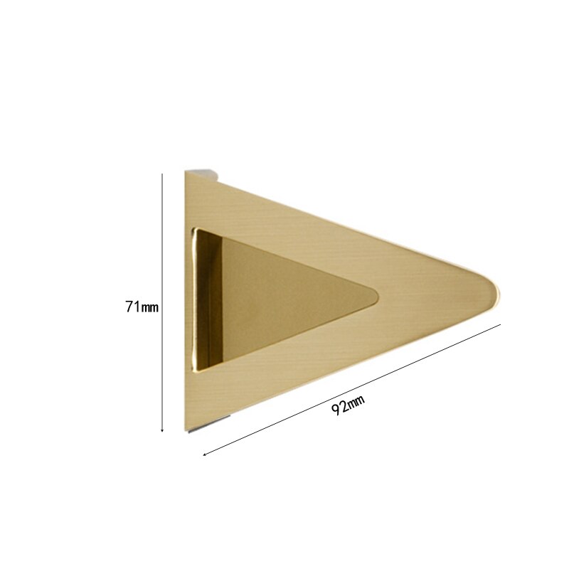 Modern triangle cabinet door handle Plane embedded drawerpulls Brushed brass/ black 3.6"/5" Kitchen furniture handles hardware: Brushed gold small