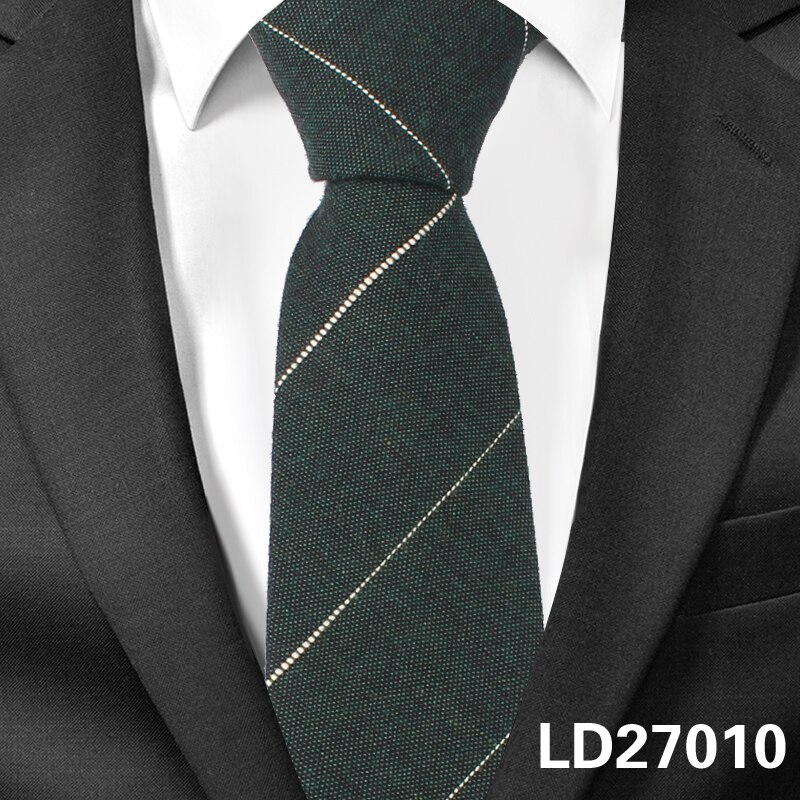 Jeans Neck Ties For Men 6cm Skinny Denim Cotton Ties Casual Solid Necktie Plaid Narrow Gravata Business Suits Tie: LD27010