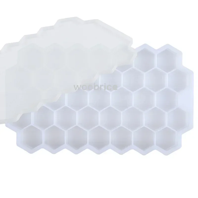 Isformer silikon honeycomb sekskantet mal isform gjenbrukbar bpa-fri gjør-det-selv isform isbitbrett: M / Rød