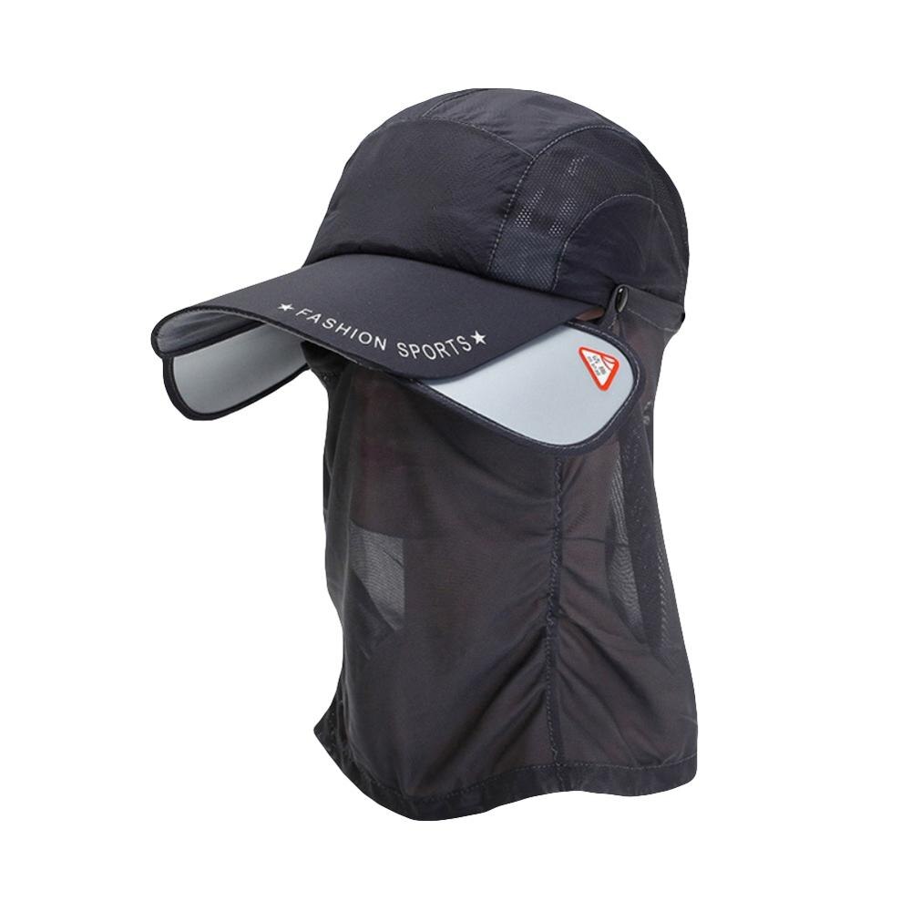 Outdoor Sport Hiking Visor Hat UV Protection Face Neck Cover Fishing Sun Protect Baseball Cap With Detachable Face Mask: SH