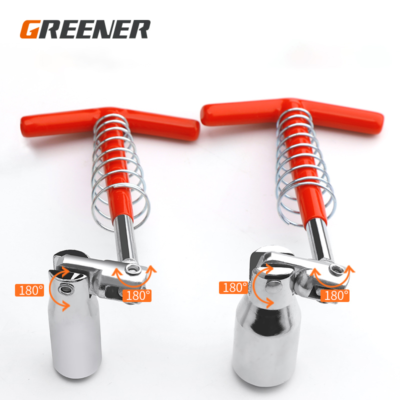 Car Universal T-Handle Dual Use Spark Plug Wrench Kit 14mm 16mm 21mm Torsion Remover Installer Joint Spark Plug Socket Tool
