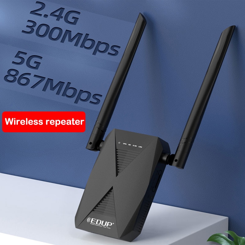 5g wireless repeater WiFi Extender 2.4G/5G Dual Band WiFi Booster Signal Repeater 1200Mpbs/300Mbps 802.11b/n/g/ac WiFi Amplifier