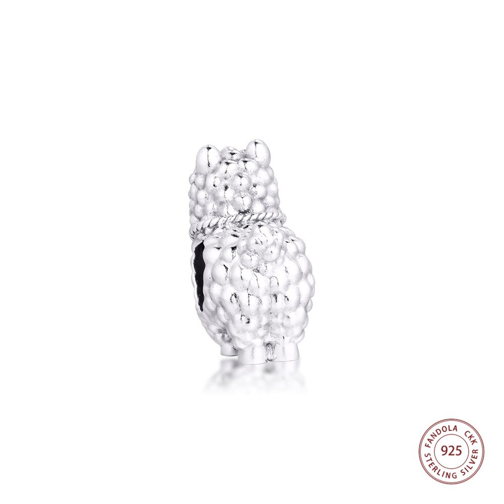 herbst Echt 925 Sterling Silber Flauschigen Lama Tier Charme Passt Original Armband Metall Perlen für Schmuck Machen bijoux