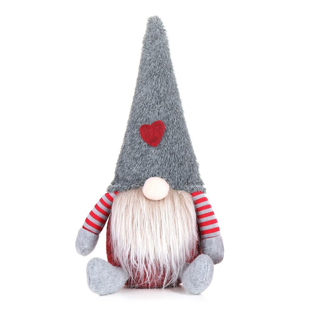 Jul ansigtsløs gnome santa xmas træ hængende indretning julepynt dukke legetøj  dc120: Grå-b