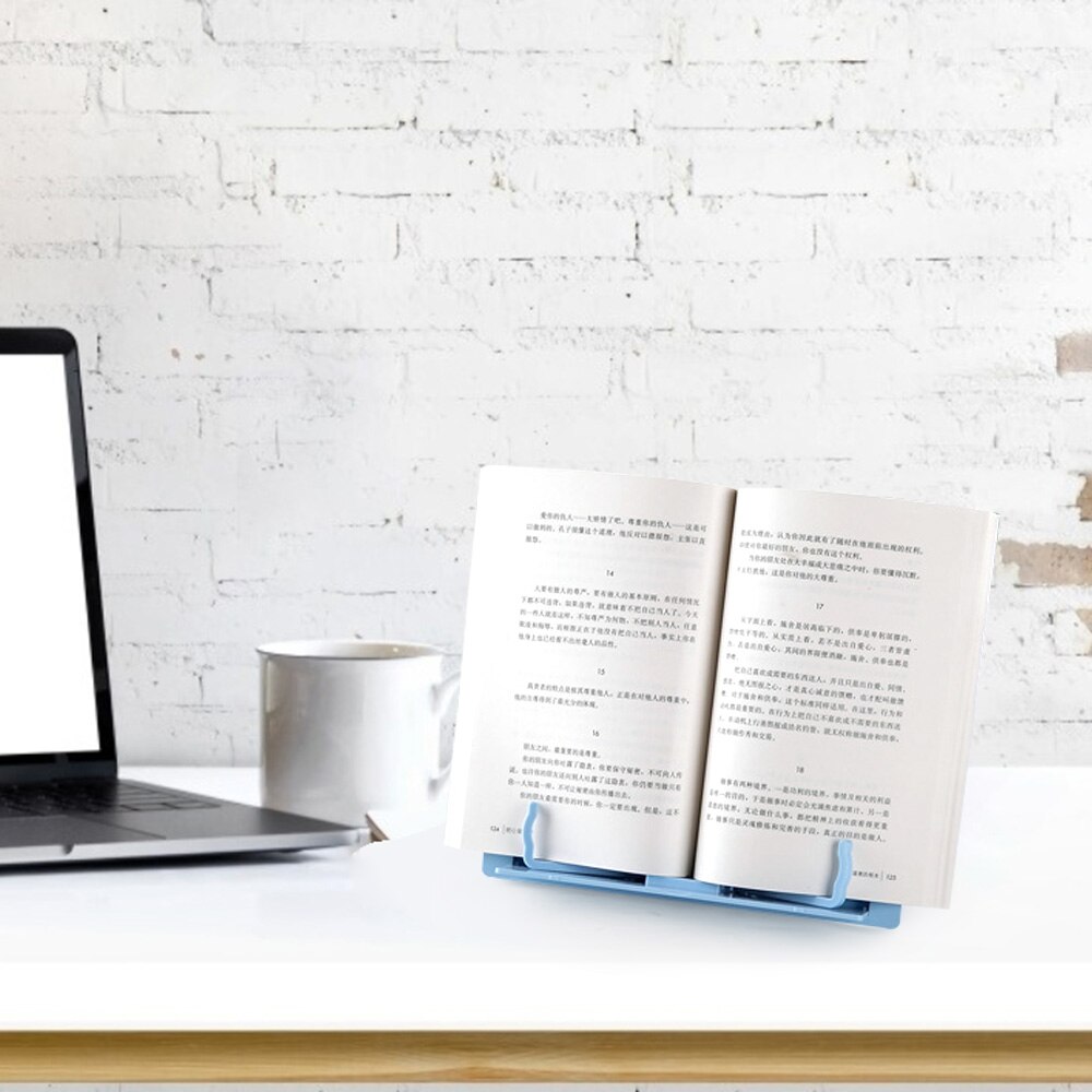 Portable Plastic Book Stand Foldable Book Document Holder Adjustable 6 Angles Bookstand Desk Reading Kitchen Stand