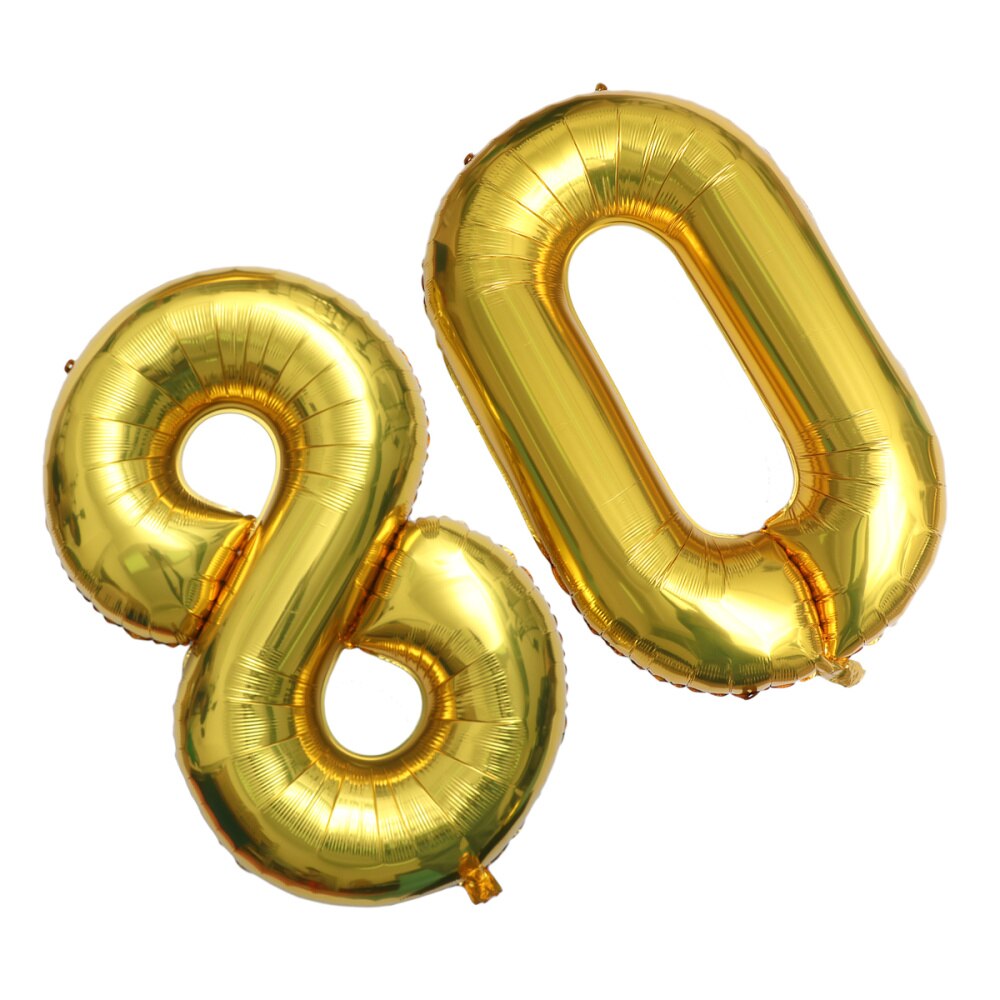 40 Inch Gold Number 80th Balloon Party Festival Decorations Birthday Anniversary Jumbo Foil Balloons Party Supplies Photo Props: Default Title