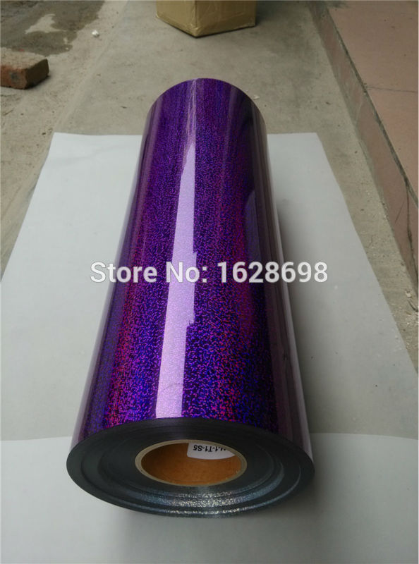 Korea hologram CDH-04 paars kleur pu vinyl warmteoverdracht op kledingstukken met grootte: 50 CM X 100 CM