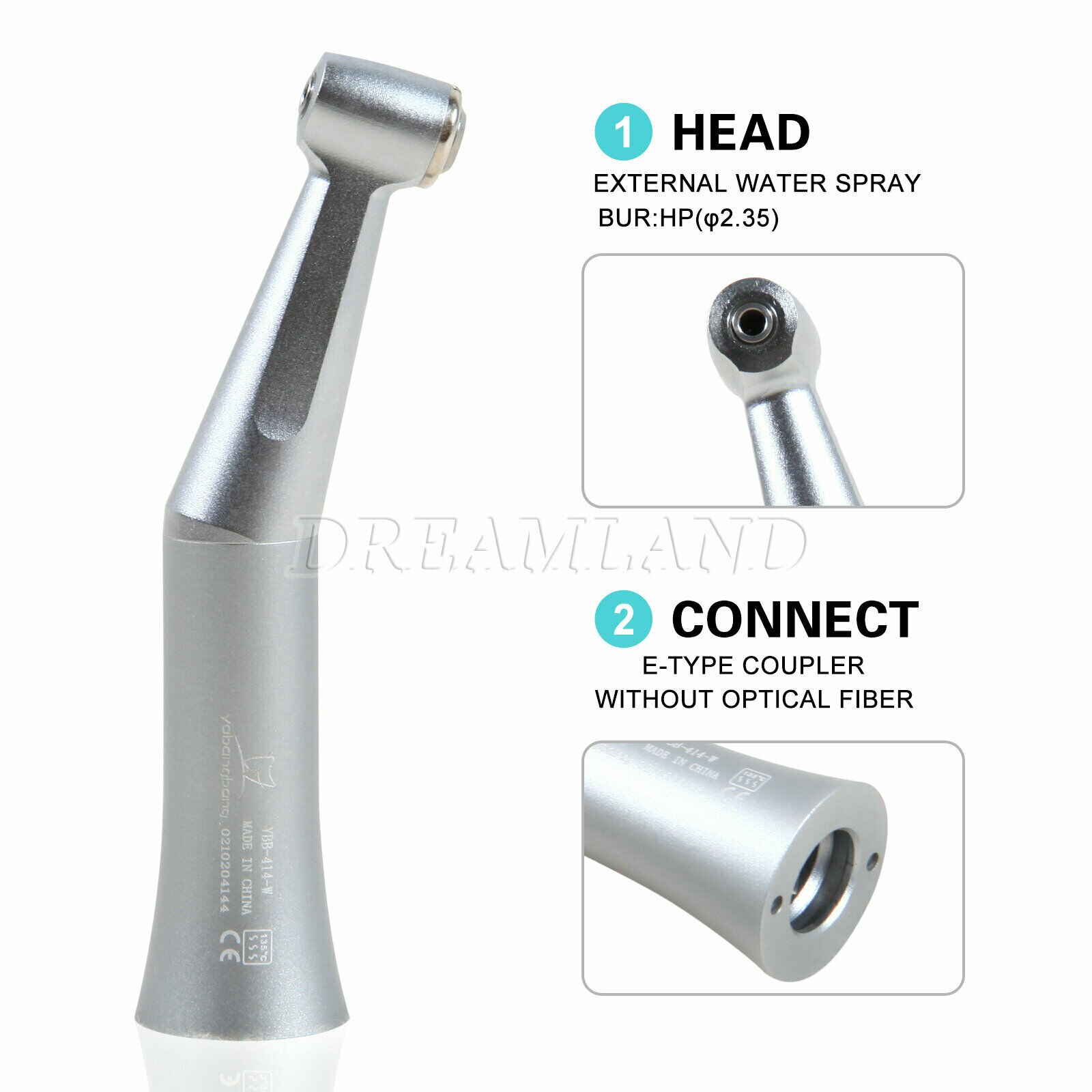 Dental Slow Low Speed Contra Angle Handpiece Push Button Turbine Fit NSK 1:1