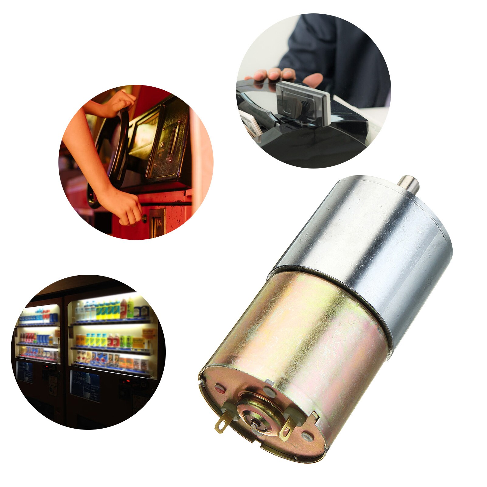 12V High Torque Electric Gear Box Motor Low Speed with 37mm Gearbox 2 Terminal Connectors