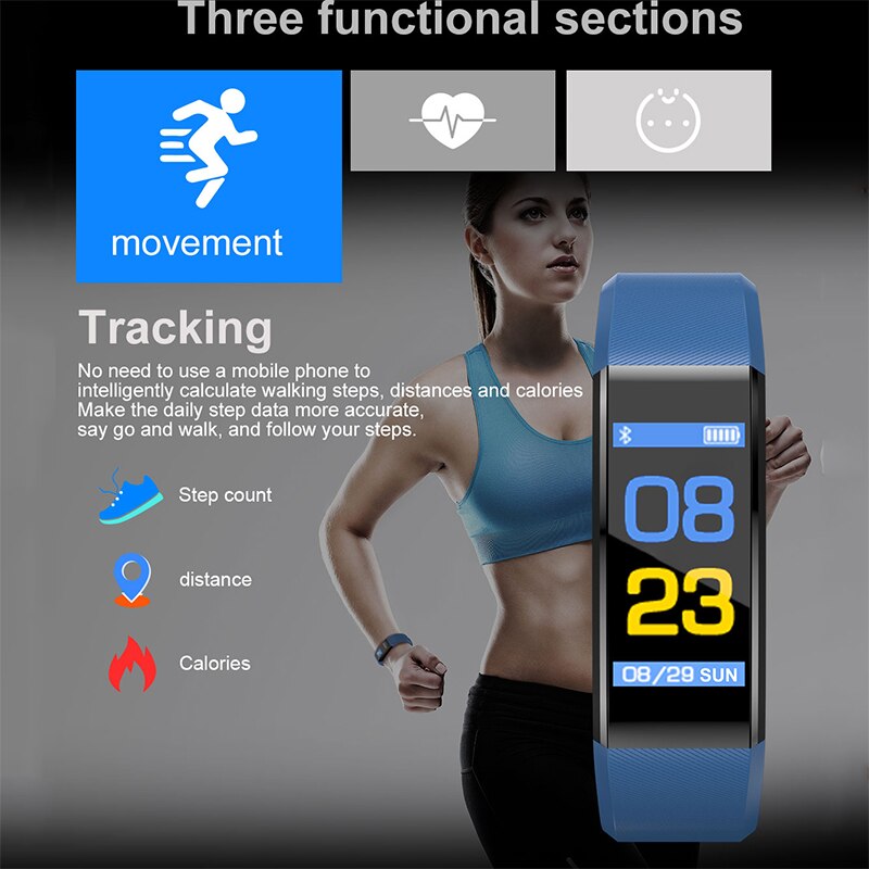 ONEMIX gli uomini e le donne di sport Contapassi Braccialetto Intelligente Inseguitore di fitness Contatore Impermeabile Compatibile braccialetto per il iphone xiaomi