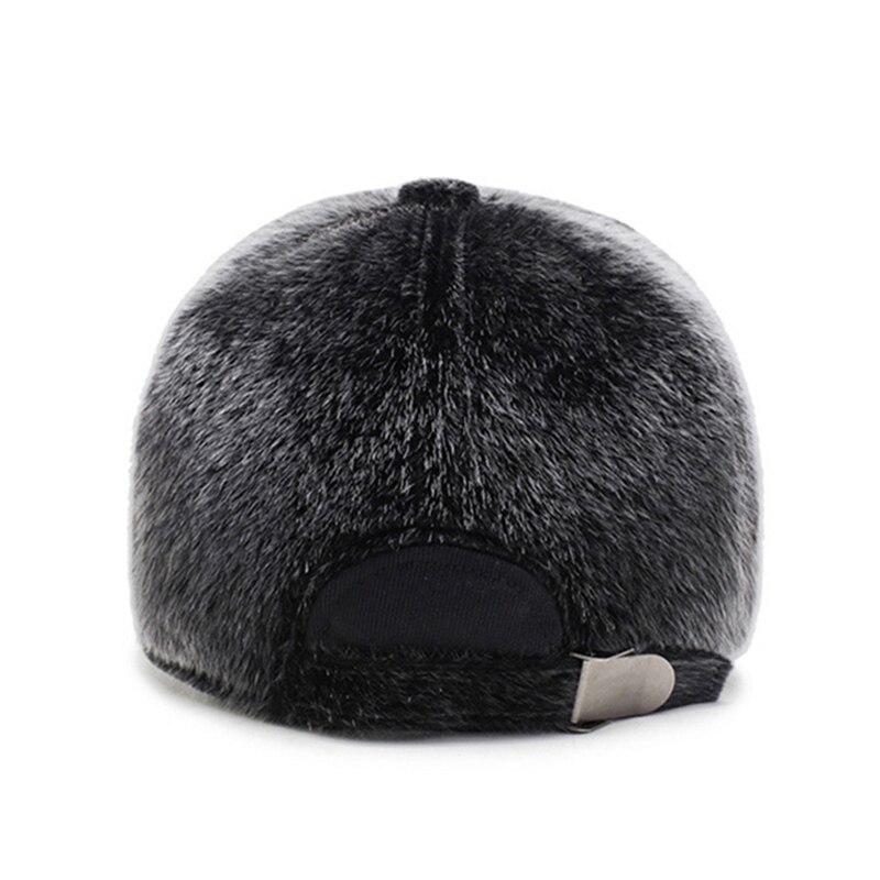 Gorros de piel sintética con orejera para hombre, gorro de bombardero de terciopelo grueso y cálido para Día de la nieve, invierno y otoño, L5