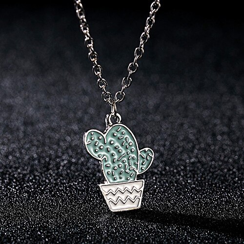 Rinhoo Simple Couple Stainless Steel Necklace Hollow Cactus Heart Flower Pendents Jewelry For Men and Women: 11