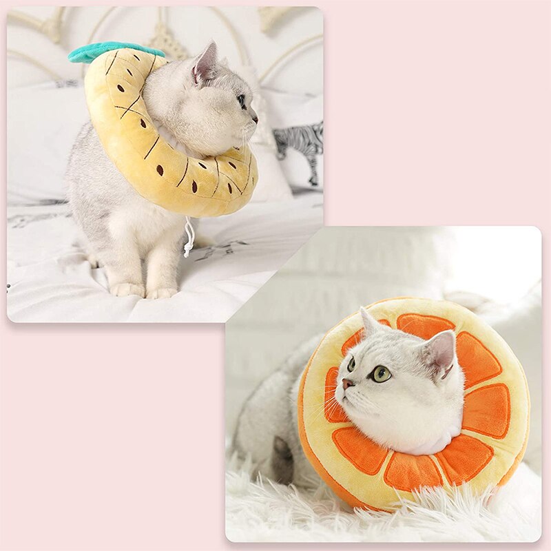 Katze Erholung Kragen Obst Geformt Erholung Einstellbar Baumwolle Mischungen Nacken Verhindern Biss Erholen Haustier Elizabeth Welpen Katze Kegel Kragen