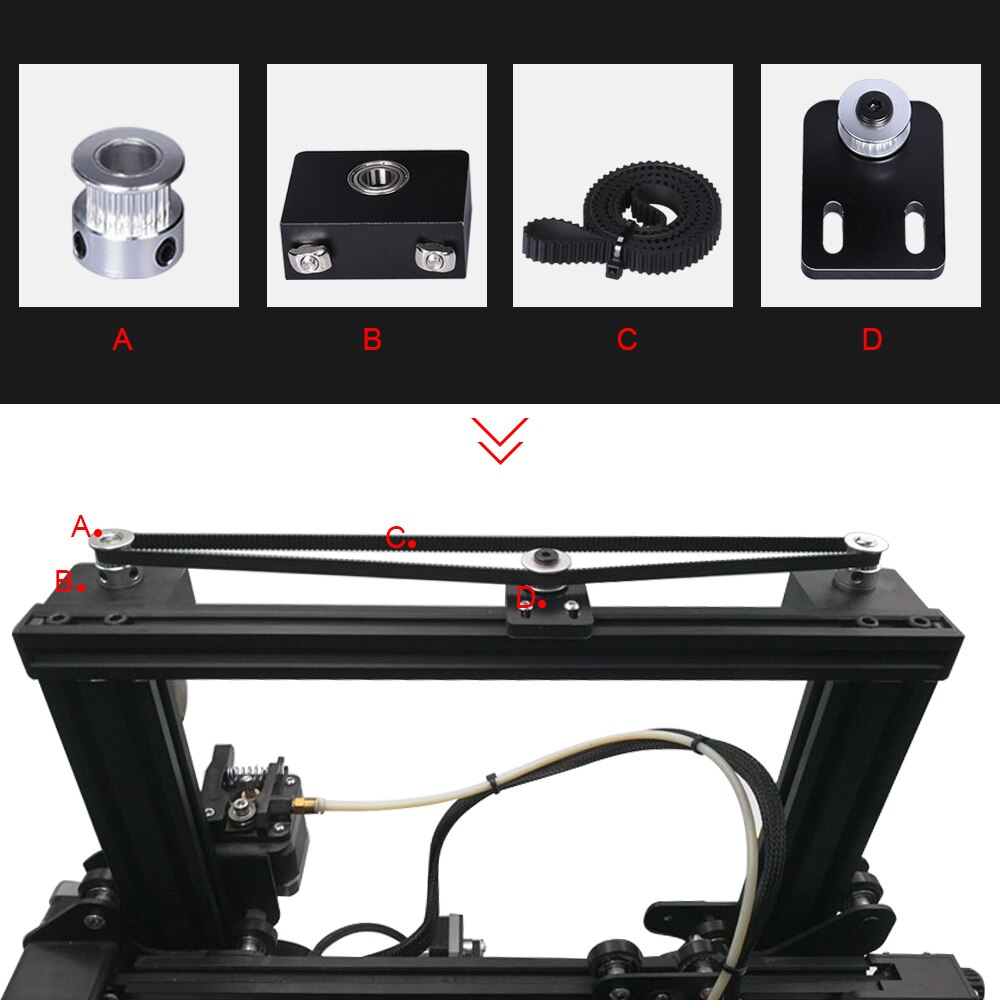 Ender 3 Upgrade Kit dual Z axis Single Stepper Motor Dual Z Tension Pulley set For Creality ENDER3 3D Printer parts