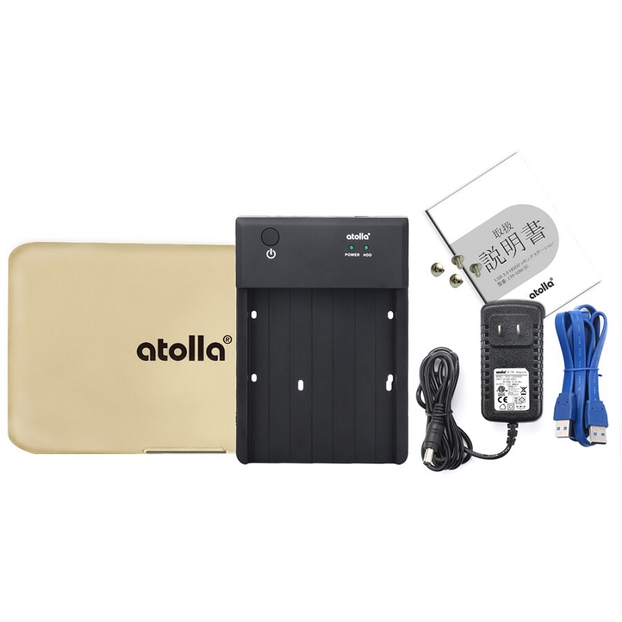 atolla SATA to USB 3.0 HDD Enclosure External Hard Drive Docking Station for 2.5 3.5 inch HDD/SSD with 2 Data/Charging USB Port: US Plug