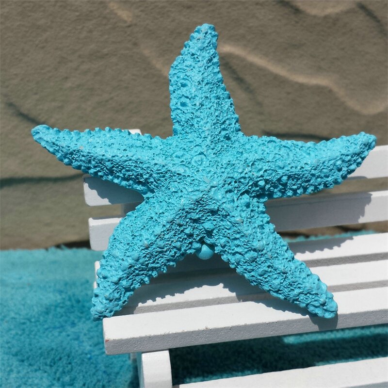 Medelhavsstil havsstjärna hav strand ornament bröllop terrarier akvarium dekoration harts hantverk heminredning 5.5-8cm