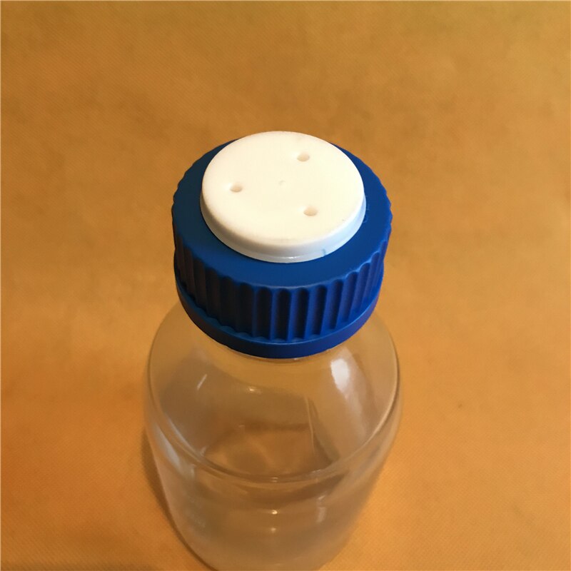 500ML Mobile phase solvent bottle, Special bottle for liquid chromatography,500ml Blue cover transparent reagent bottle