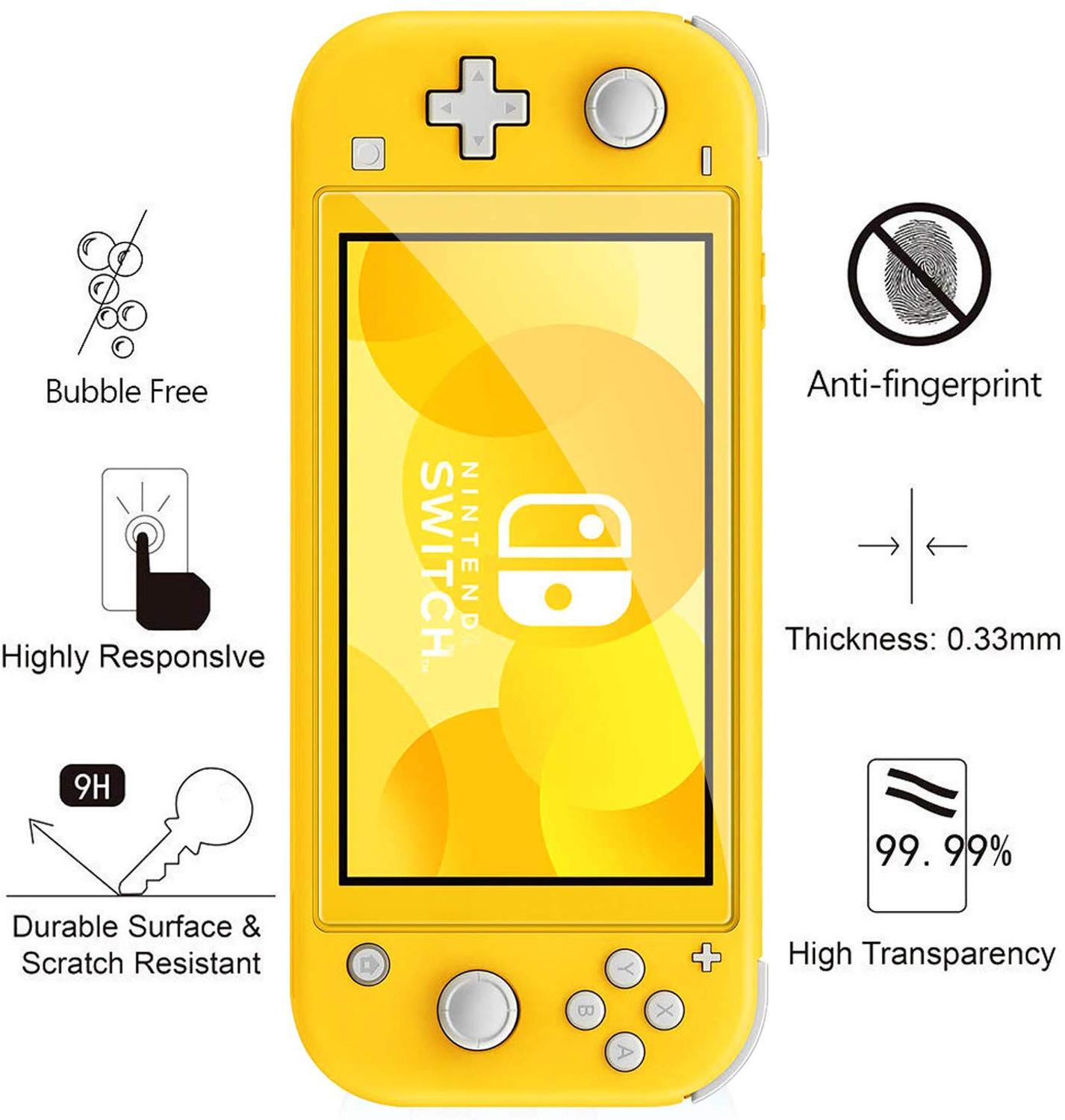 Protector de pantalla de vidrio templado para Nintendo Switch Lite, Protector de pantalla para Nintendo Switch, accesorios Mini