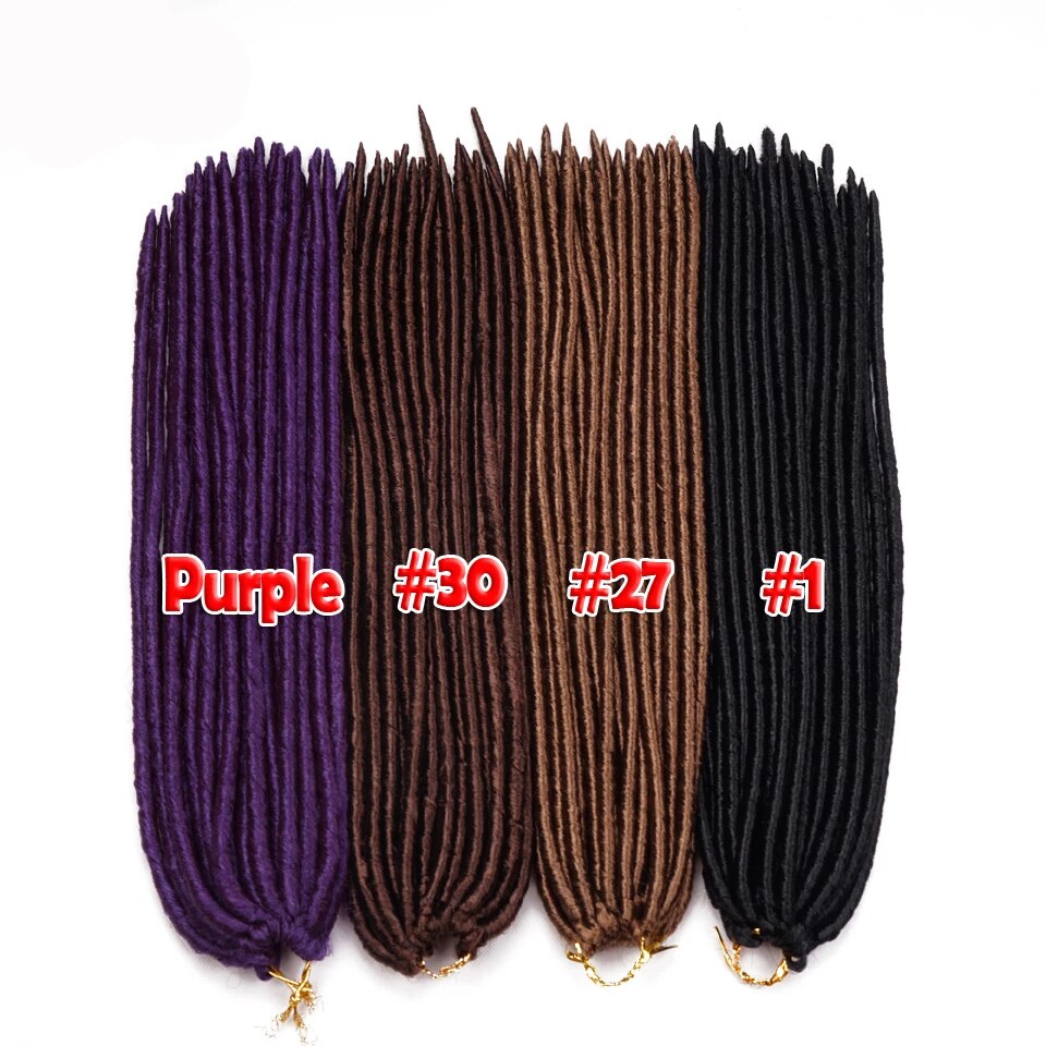 Youngther Crochet Braids Locks Straight Faux Locs Crochet Hair Extensions Synthetic Braiding Hair Black Colors For Women