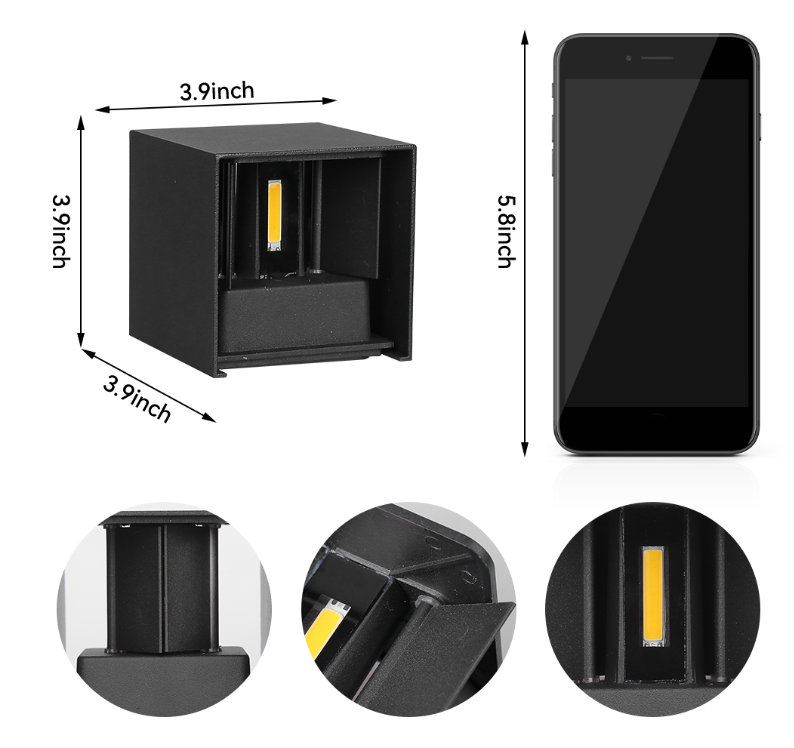 6W 12W Lampada Luminaria Led Aluminium Muur Lightrail Project Vierkante Led Lamp Bedrakamer Slaapkamerverlichting
