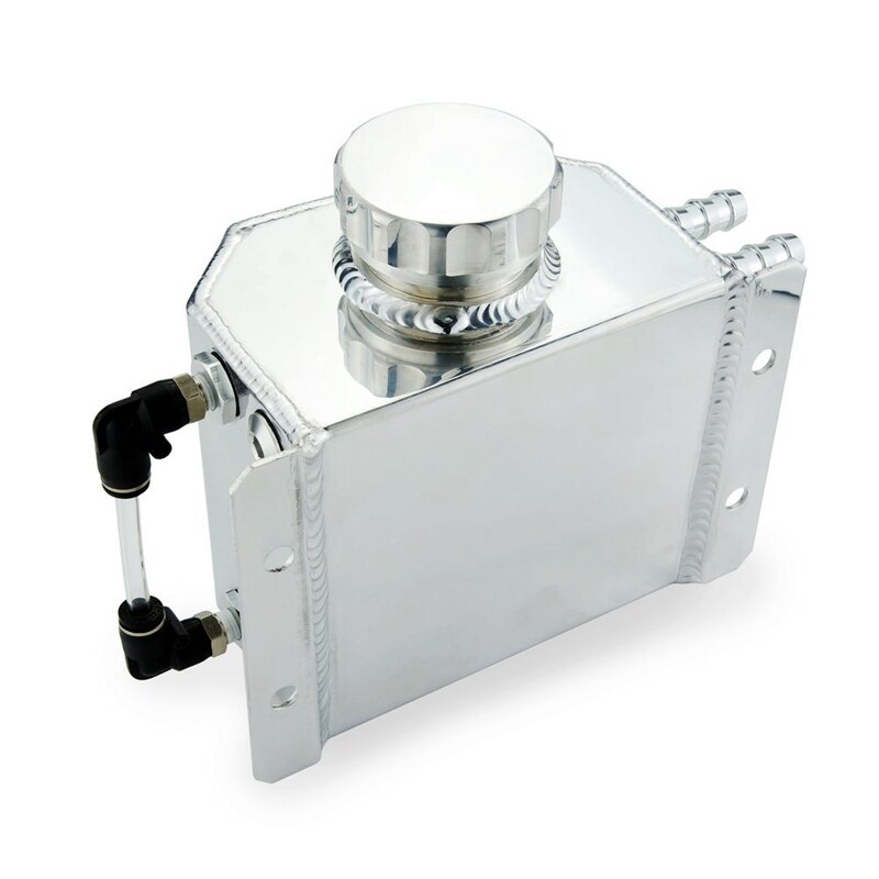 Universal- 1L Aluminium Auto Kühler Kühlmittel Erweiterung Legierung Panzer Mit Ablauf Stecker 1000 Ml
