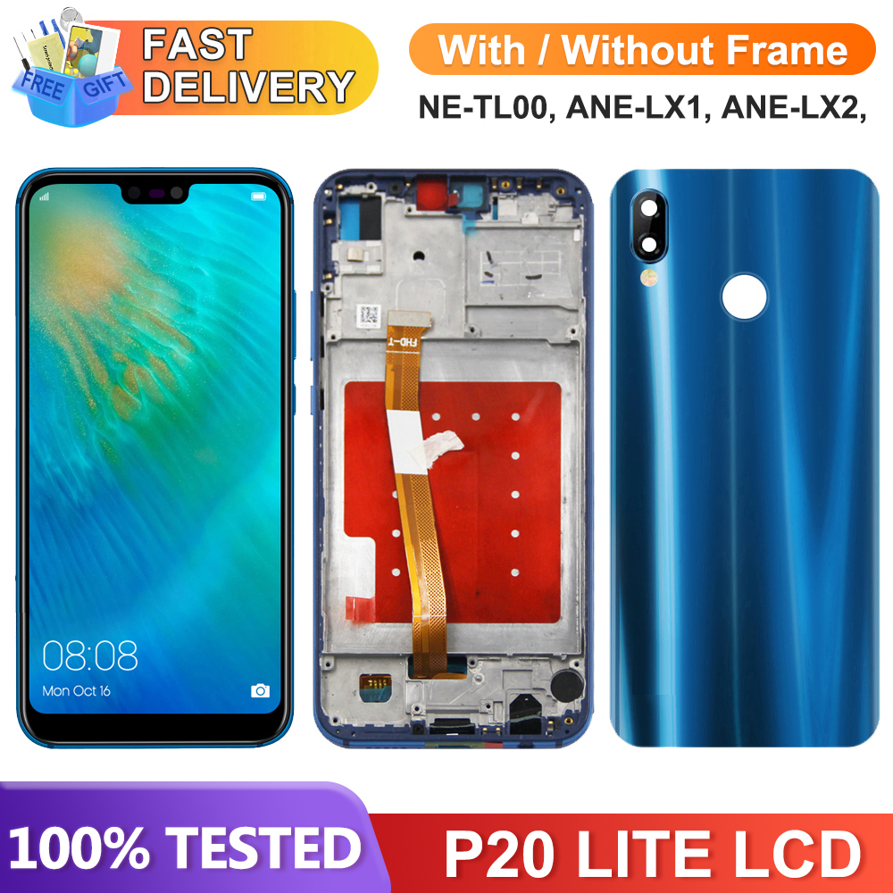 Pantalla de 5,84 pulgadas para Huawei P20 lite pantalla Lcd Digitalizador de pantalla táctil Digital con marco para Huawei P20 lite ANE-LX1 LX2 LX3 LX2J