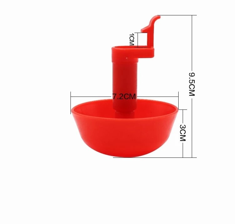10 stuks hangende drinknippels voor kippen, 25mm waterpijpen voor kuikens, kippen en duiven, plastic drinkbekers