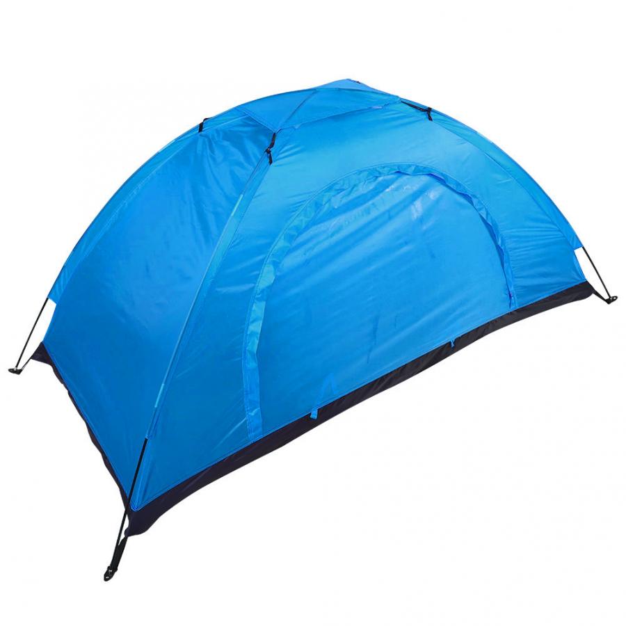 Waterproof Camping Tent Single Layer Single Person Tent Summer Beach Sunshade Tent Shelter Outdoor Camping Hiking Accessory: Blue