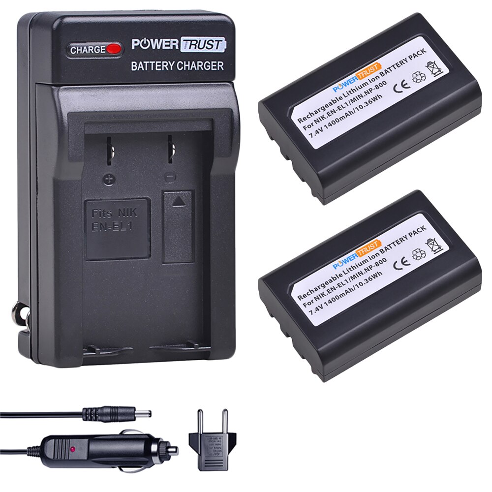 EN-EL1 ENEL1 pl EL1 1400mAh i ładowarka dla Nikon CoolPix 4300 5400 8700 500 775 880 885 990 995 Bateria: 2Battery and Charger