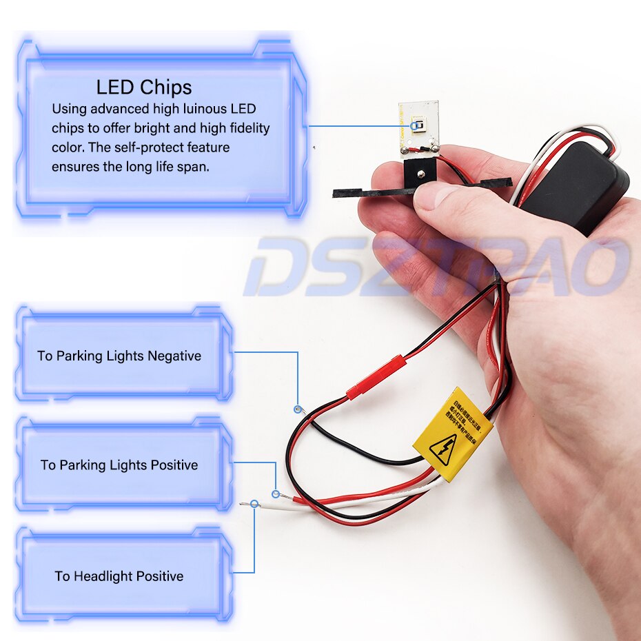 LED Dämon Augen Teufel böse Auge DRL Licht Für 2,5 3,0 Hella 3R G5 Projektor Scheinwerfer Linsen verrotten Blau grün Auto Styling