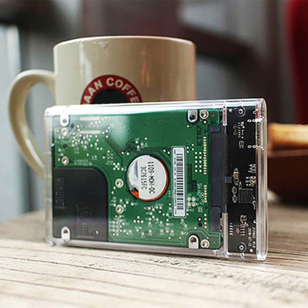 2.5 inch SSD HDD Transparent Hard Drive Mobile Case SATA to USB 3.0 Micro-B Adapter SSD HDD External Enclosure Box for Laptop