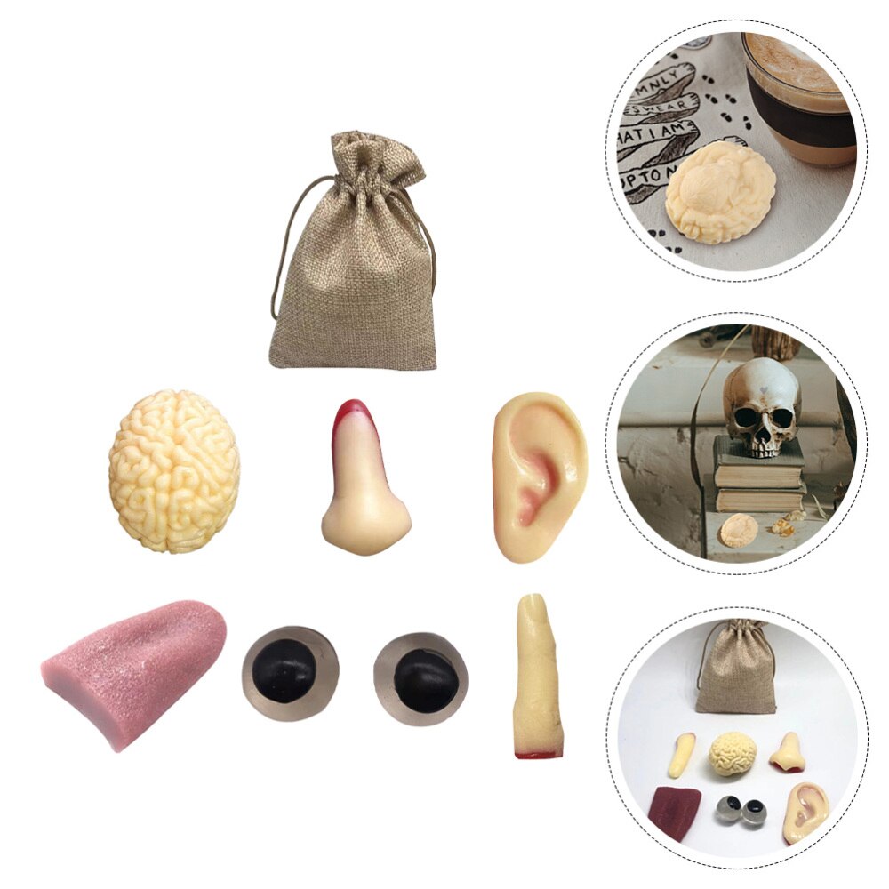 1 Set/6Pcs April Fool 'S Day Geïmiteerd Prank Tong Vinger Neus Oor Eye Hersenen