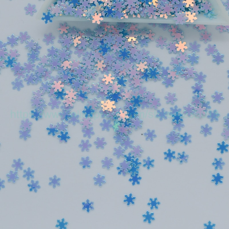 25g 5mm Briljante Blauwe Sneeuwvlok Vorm PVC Losse Pailletten Pailetten Voor Ambachten Scrapbook DIY Accessoire Confetti NailArt