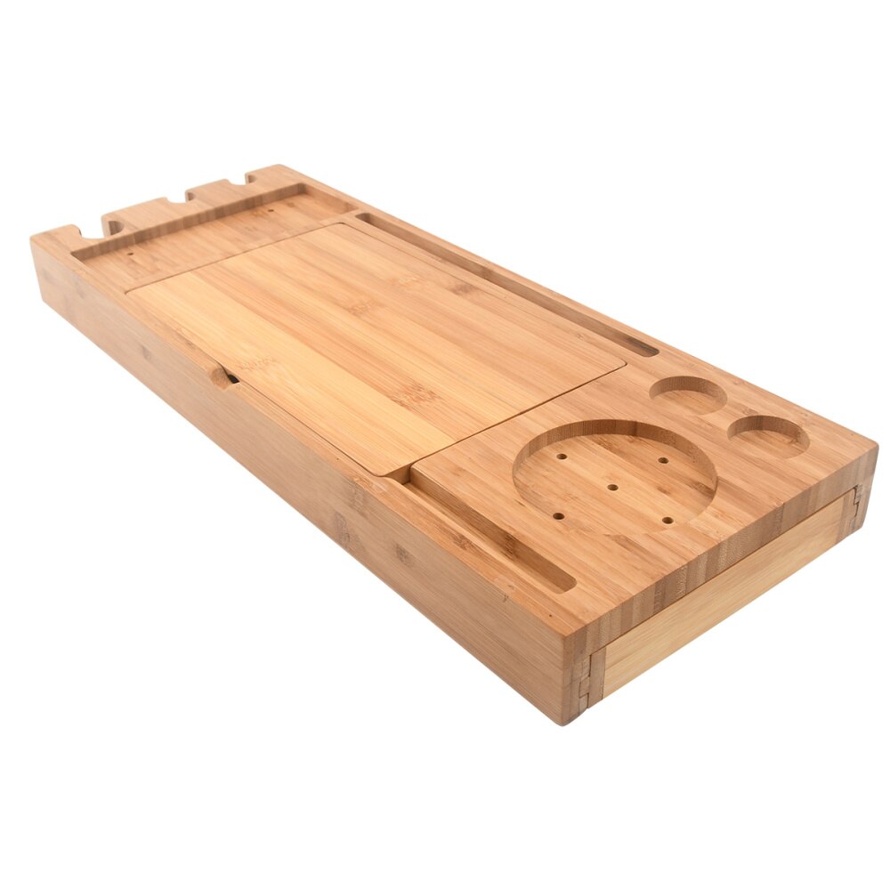 1pc multifunctionele badkuip serveerbladen bamboe badbrug telescopisch opbergrek plank met spiegel voor badkamer thuis: Default Title