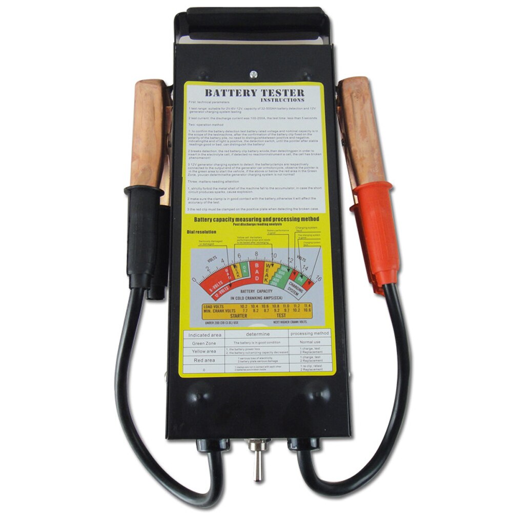6V 12V Car Battery Tester Tool Portable 100Amp Metal Mechanics Tool Battery Load Tester Motorcycle Battery Tester Tool: Default Title