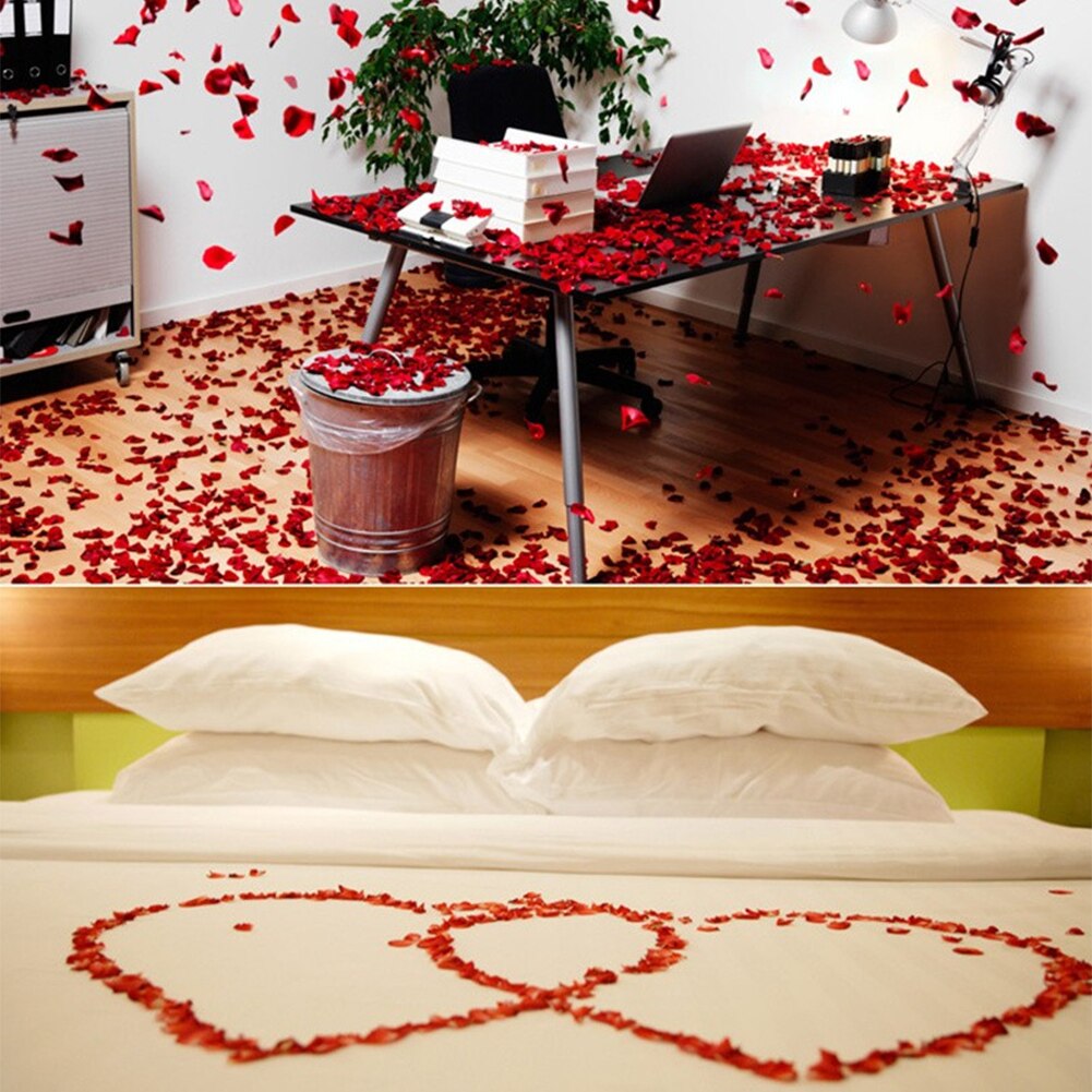 Pétalos y hojas de flor de rosa de seda, 1000 Uds., flores artificiales manuales hechas a mano, suministros y decoraciones para fiestas de boda