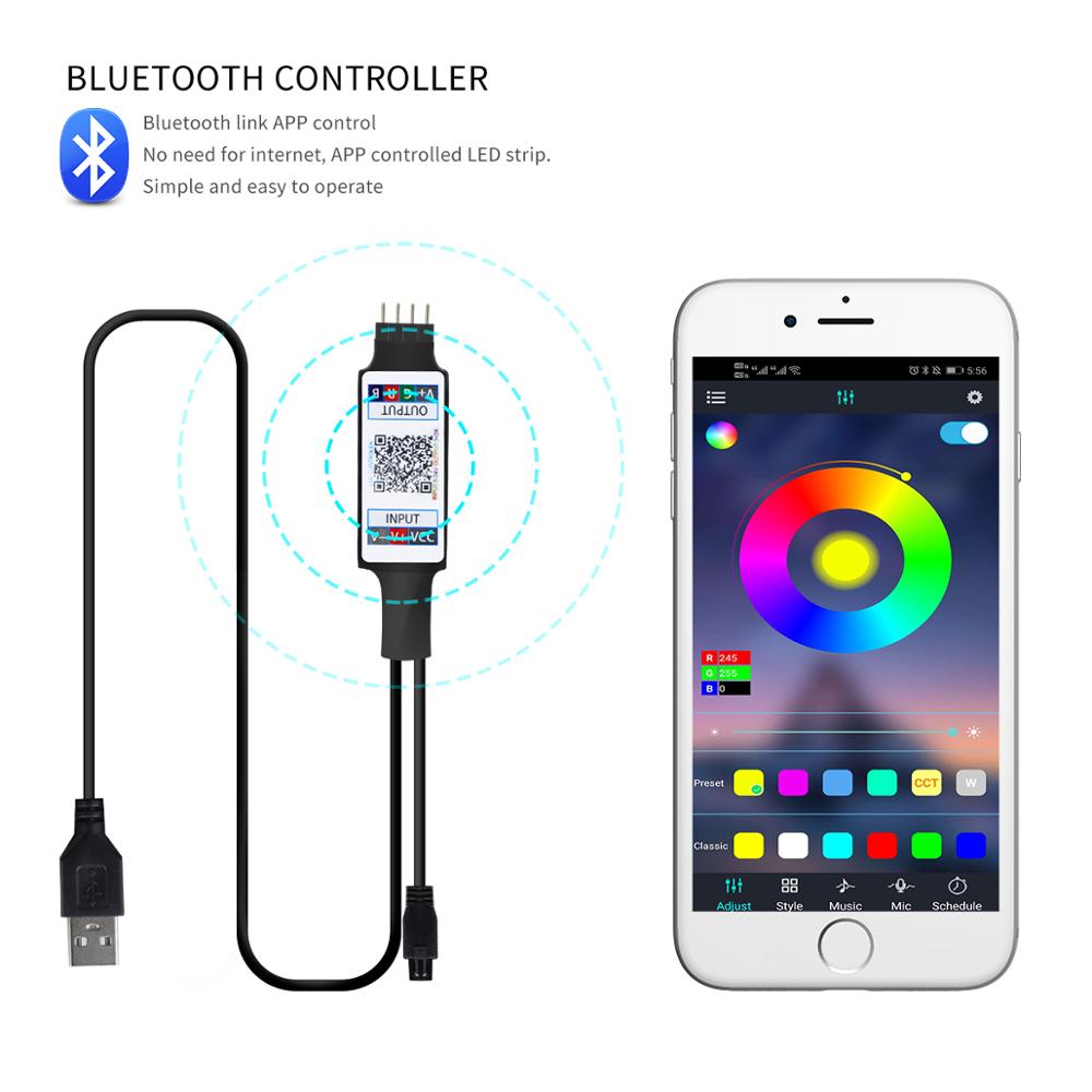 USB Bluetooth lamp 5050 LED Neon Sign Neon light Ribbon Strip Music Sync Control TV Desktop Backlight Decoration For Rooms Home