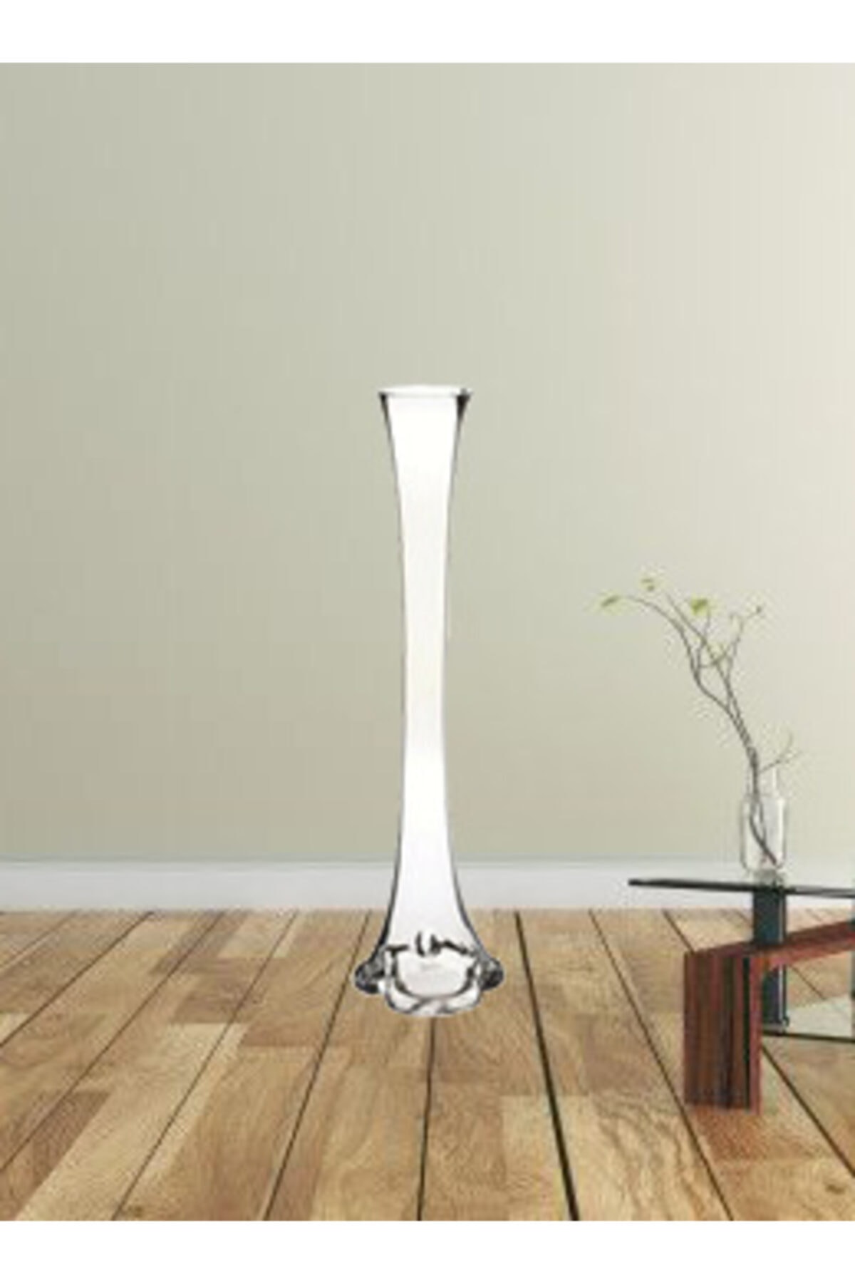 60 Cm Olifant Voet Glazen Vaas, Transparant Bamboe Vaas,