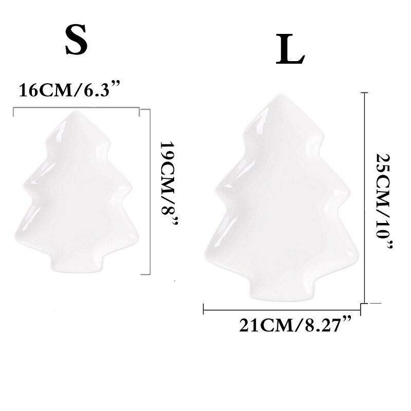 1pcs Christmas Tree Ceramic Plate Porcelain Dinner sets Bone China Dinnerware sets Restaurant Dish Japanese Fruit Serving Tray