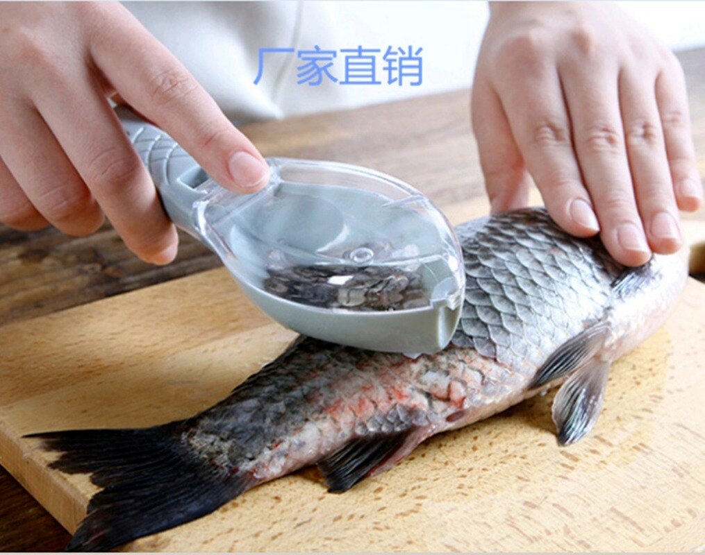 Household Kitchen Tools with Lid Fish Scales Kitchen Fish Scale Planers Manual Scale Removal Prevent Fish Scales From Falling