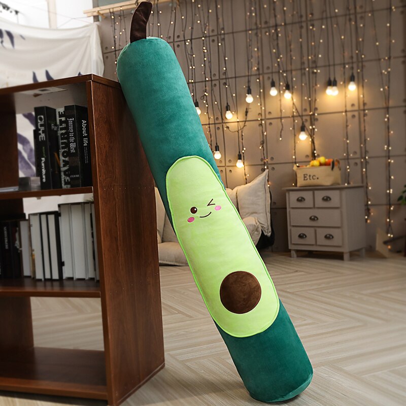 100/130/160cm oreillers en peluche en forme d'avocat, jouets en peluche aux fruits, coussin doux, oreiller long, jouets en peluche en forme d'avocat, jouet alimentaire pour fille: Un / 130cm